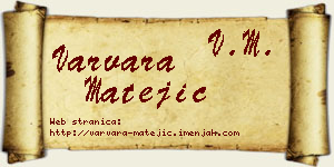 Varvara Matejić vizit kartica